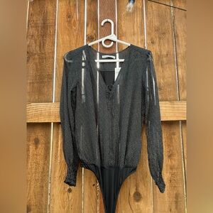 Abercrombie Black Long Sleeve Bodysuit